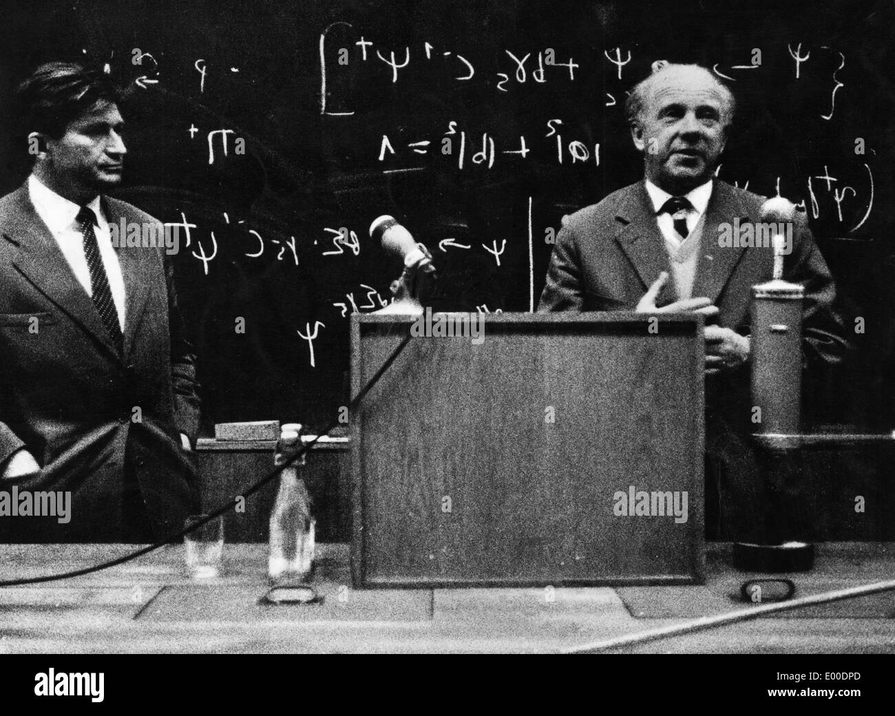Werner Heisenberg and A. B. Migdal, 1958 Stock Photo