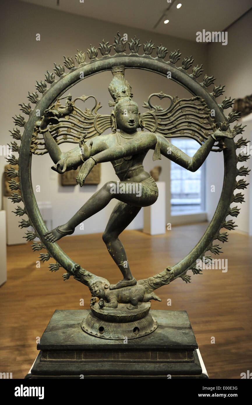 Shiva Nataraja. 12th century. Bronze, Chola style. Tamil Nadu, India. Rijksmuseum. Amsterdam. Holland. Stock Photo