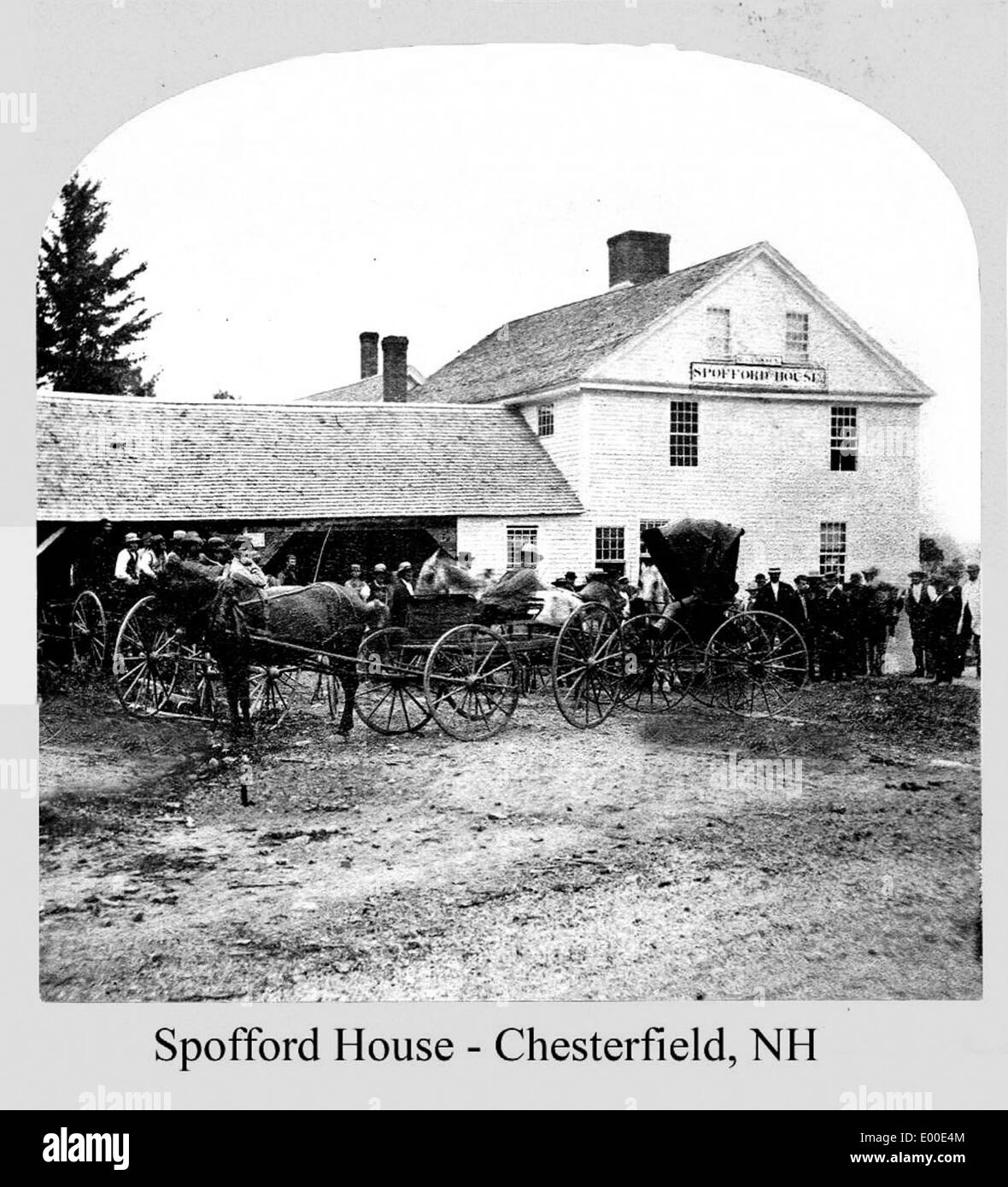 The historic Spofford House in Chesterfield, New Hampshire, showcasing its architectural beauty and historical significance as a regional landmark in Cheshire County. Stock Photo