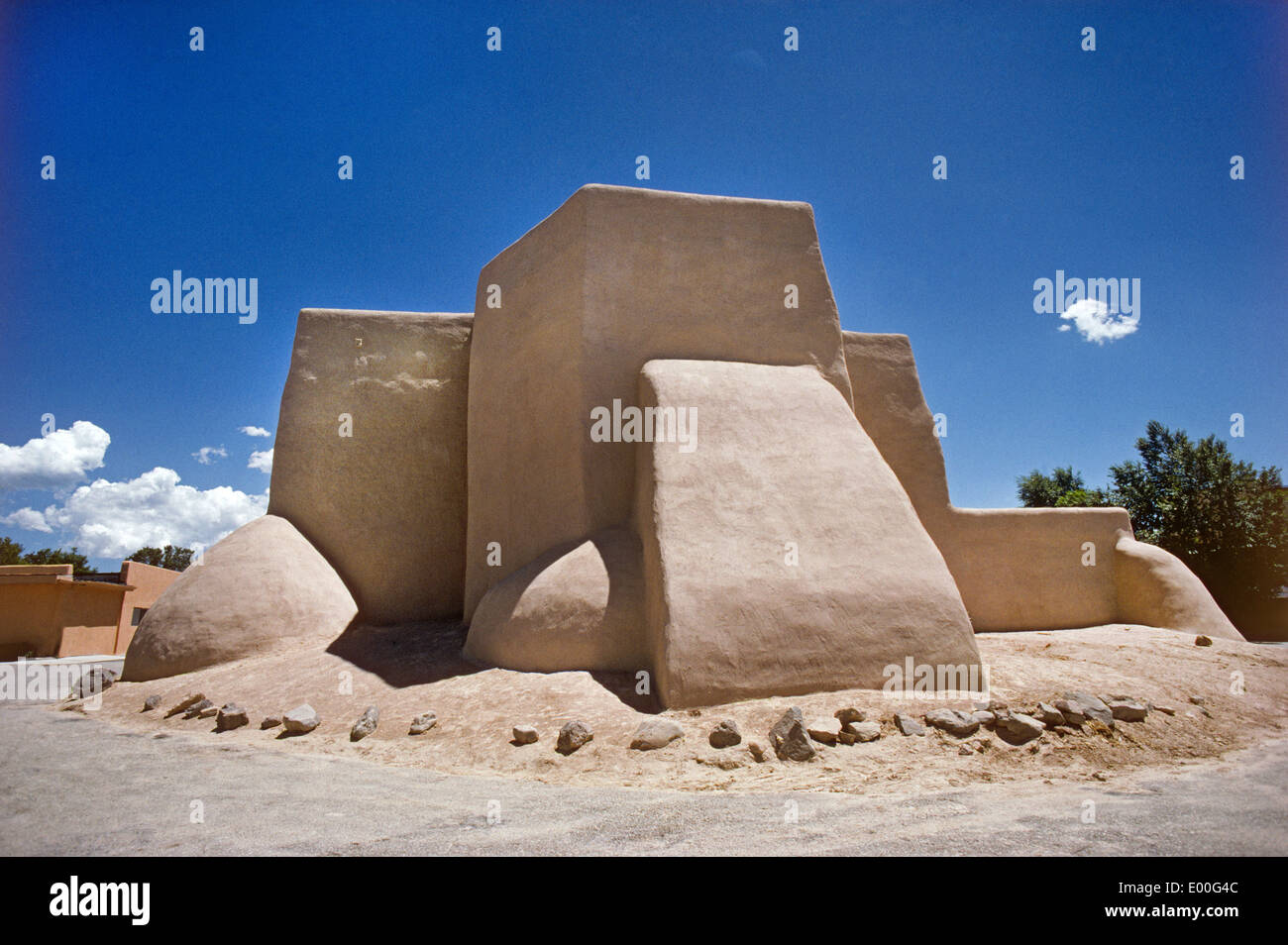 The famous Ranchos de Taos catholic church in Taos, New Mexico Stock