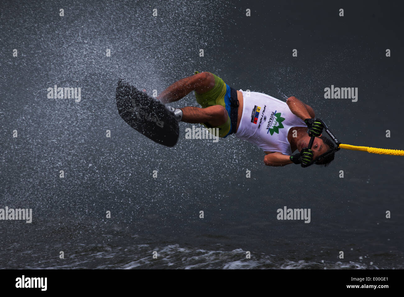 Masaaki Hamada (Japan) during Putrajaya Nautique Ski & Wake Championships 25 - 27 April 2014 at Water Sports Complex, Malaysia Stock Photo