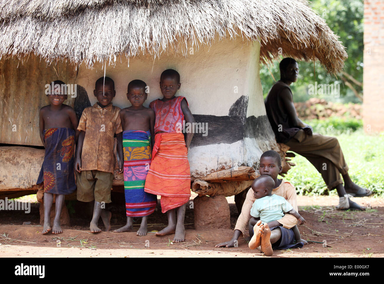 Villagers in a rural area of the Lira district in northern Uganda. Stock Photo