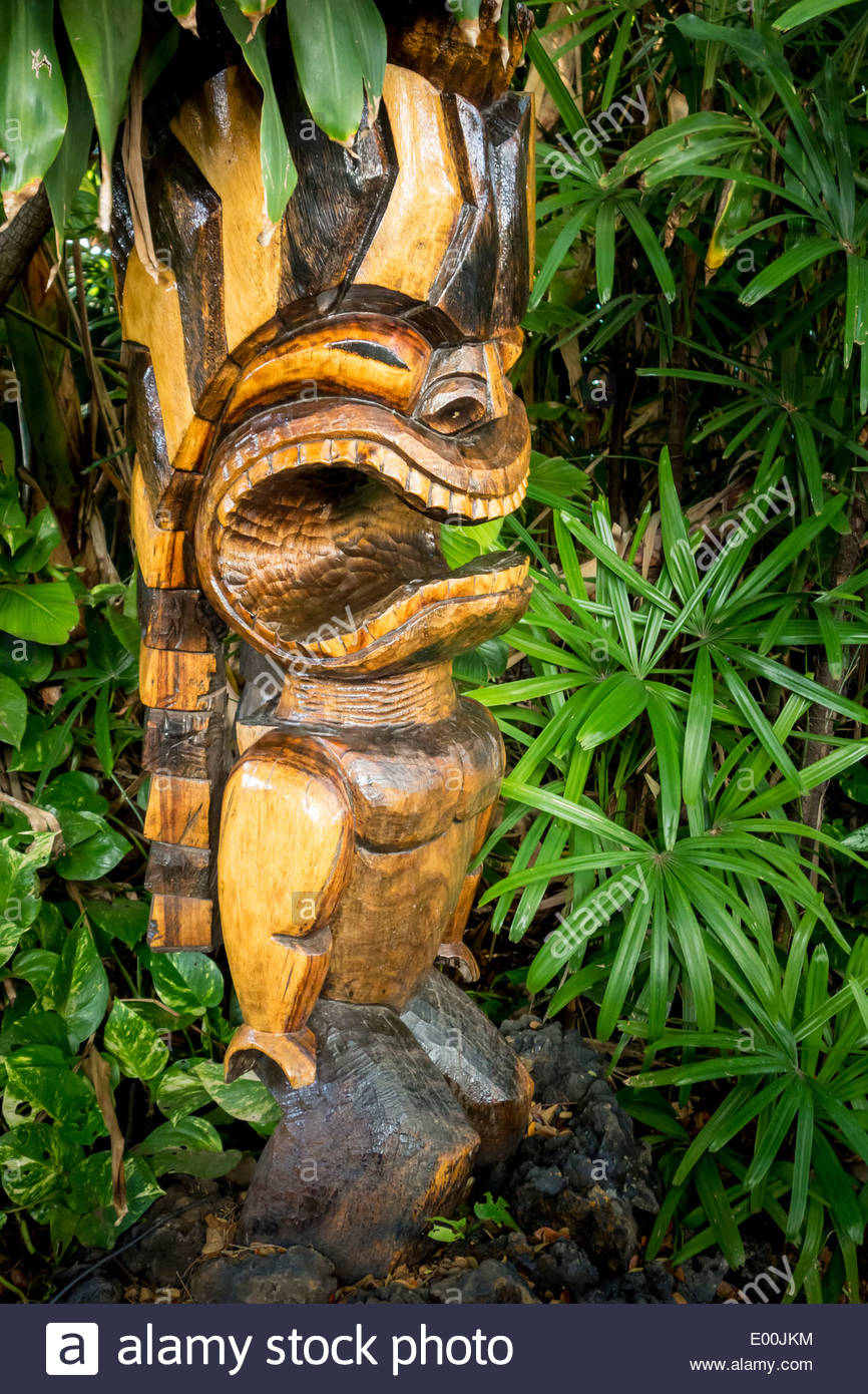 Tiki Hawaiian Culture Statue In High Resolution Stock Photography and