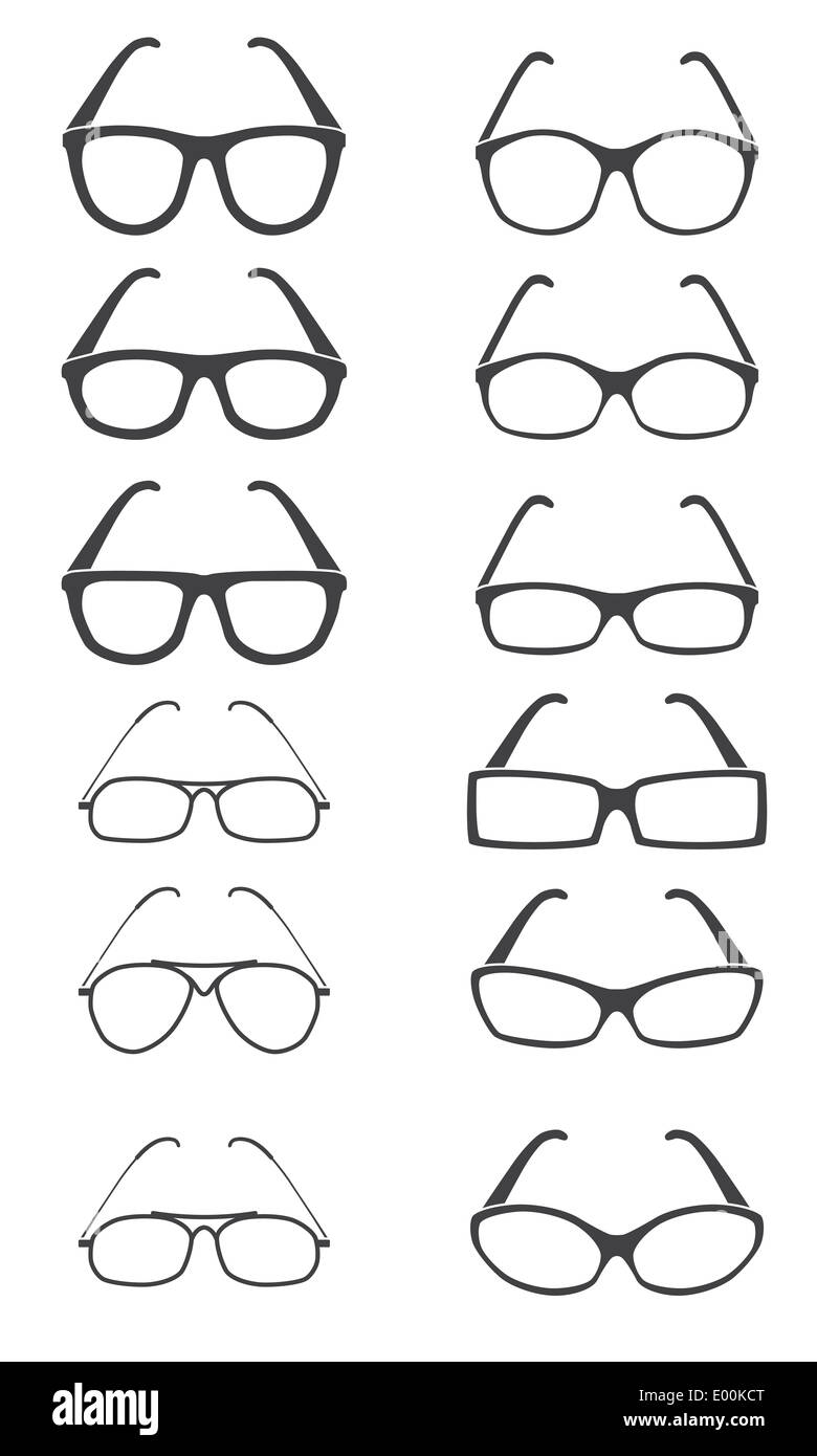 glasses vector set Stock Photo
