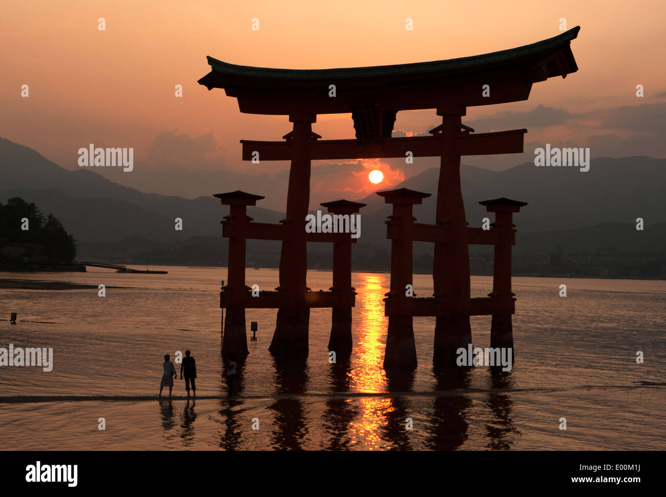 Itsukushima is an island in the western part of the Inland Sea of Japan, northwest of Hiroshima Bay. Stock Photo