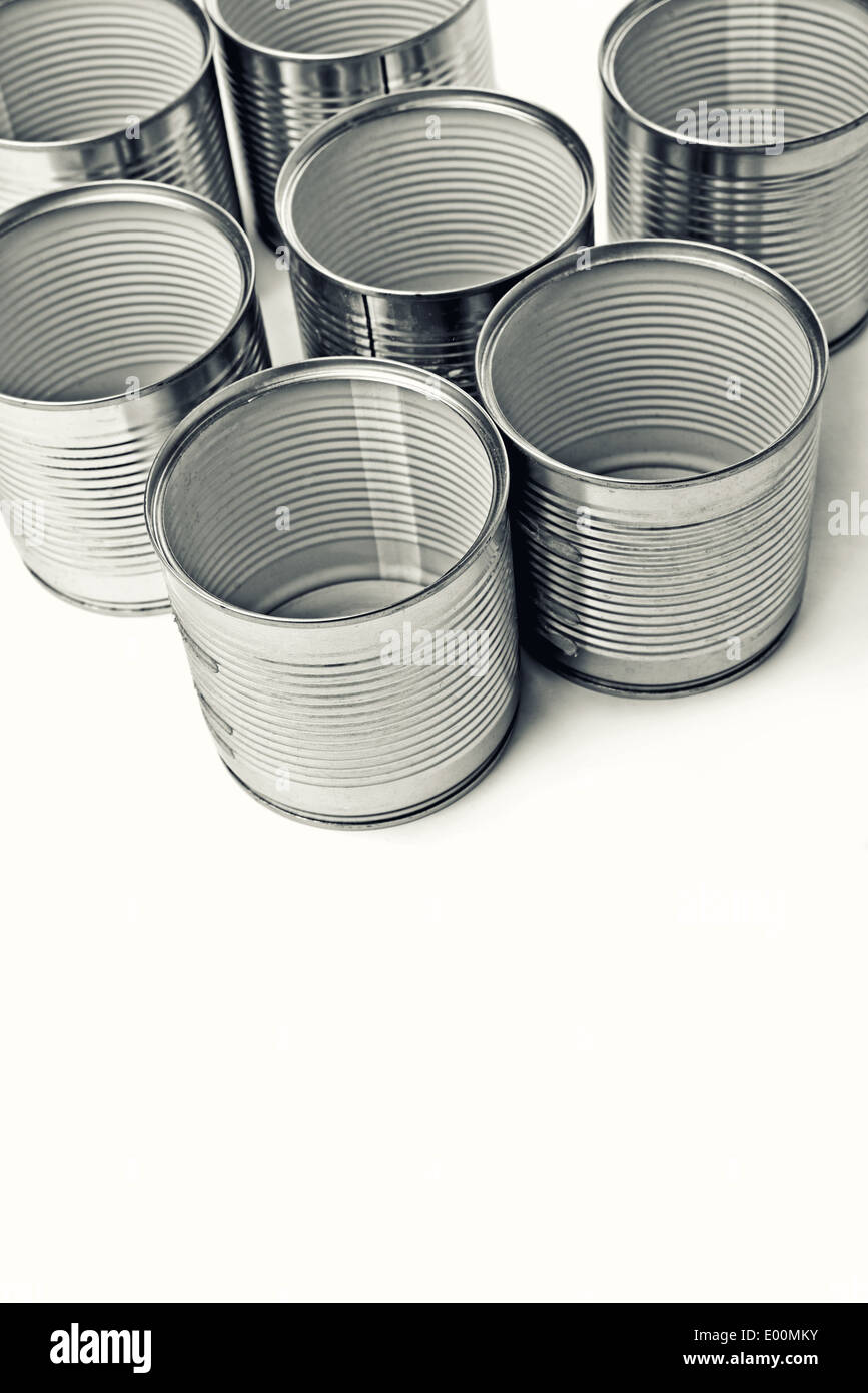 Empty Tin cans. Cans are used for packing all sorts of goods