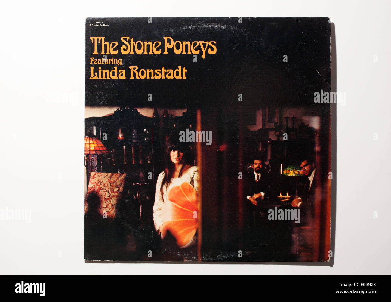 Vintage record album cover of The Stone Poneys with Linda Ronstadt on a Capitol Records re-issue. Stock Photo