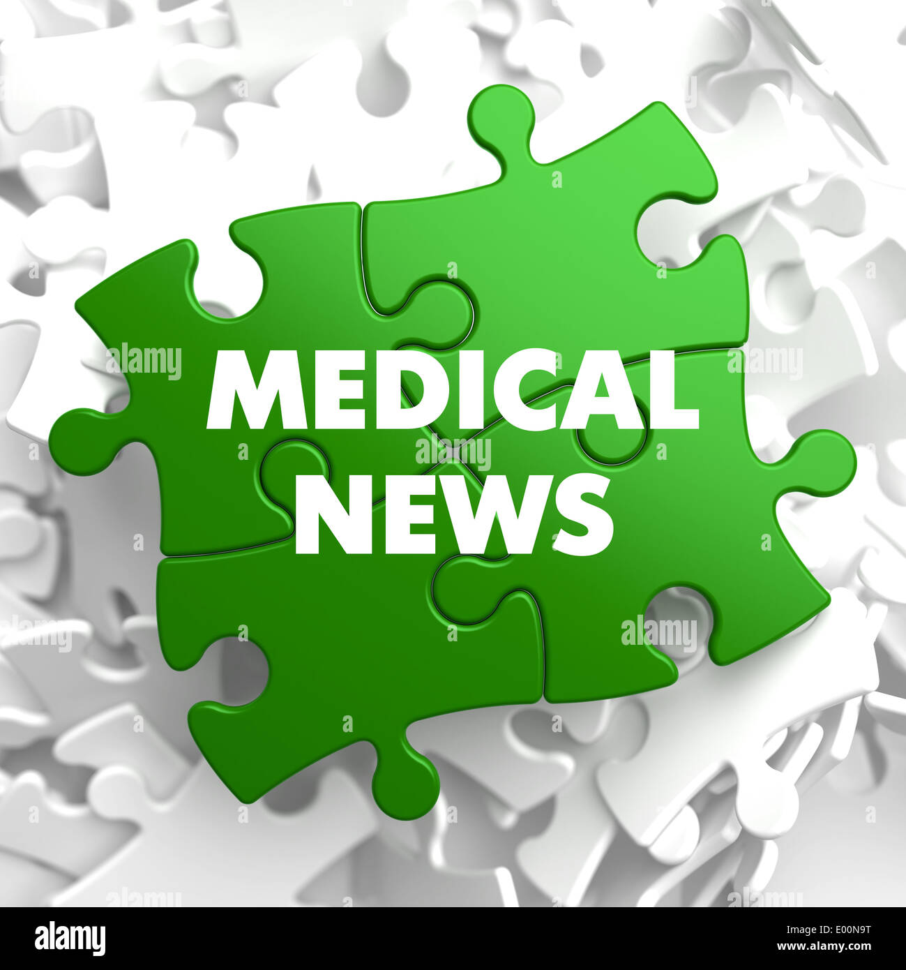 Medical News on Multicolor Puzzle on White Background. Stock Photo