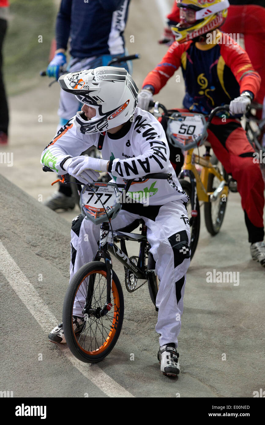 Marc WILLERS (Bike P 777) Warm up Elite Men UCI BMX Supercross World Cup  Manchester National Cycling Centre England, UK Stock Photo - Alamy