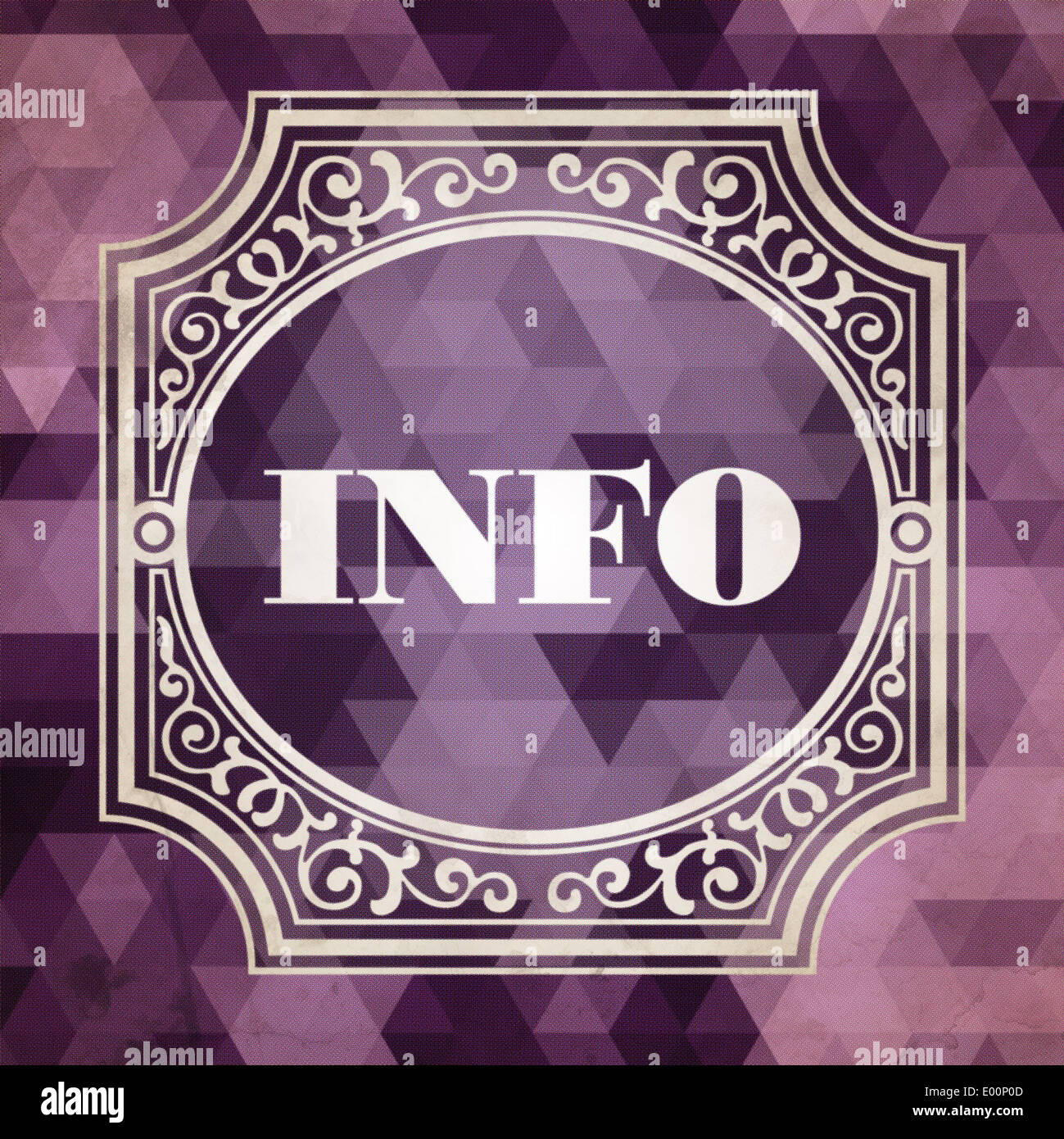 Info Concept. Vintage design. Purple Background made of Triangles. Stock Photo