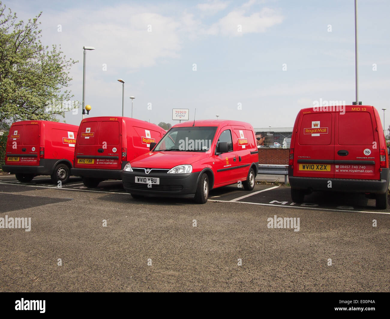 Royal mail delivery vehicles Stock Photo