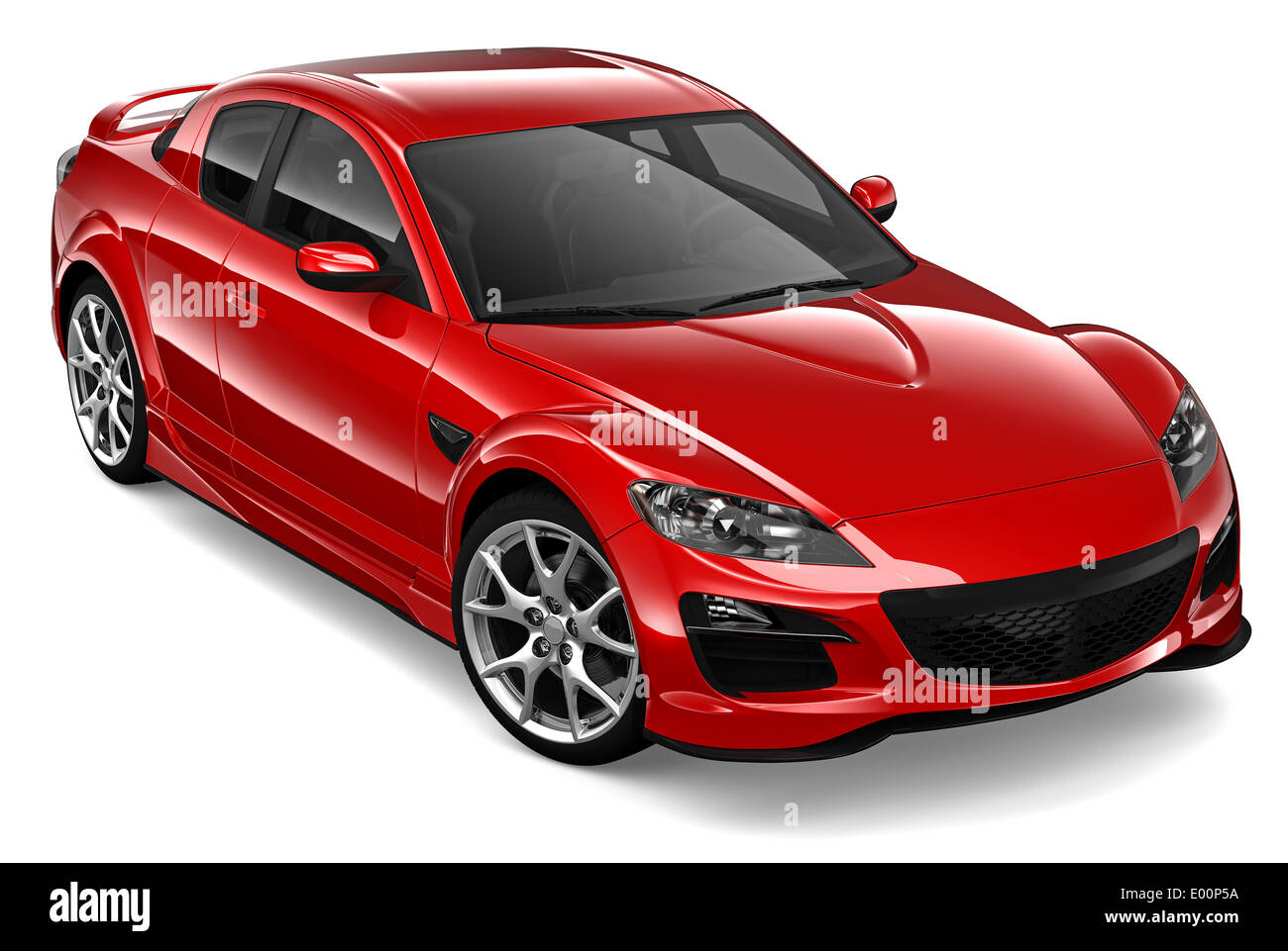 Red couper car Stock Photo