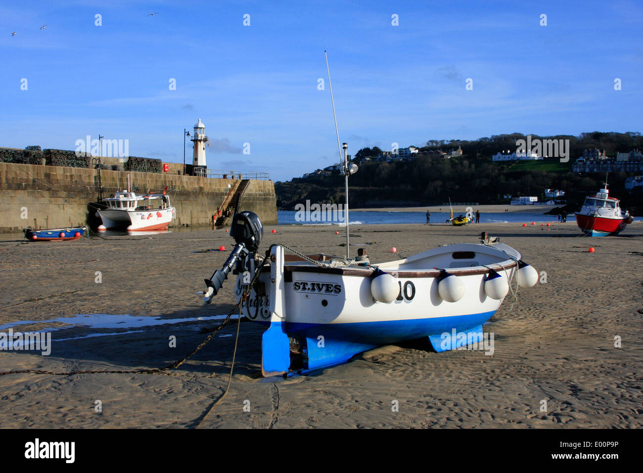 St Ives Harbour in Cornwall Stock Photo