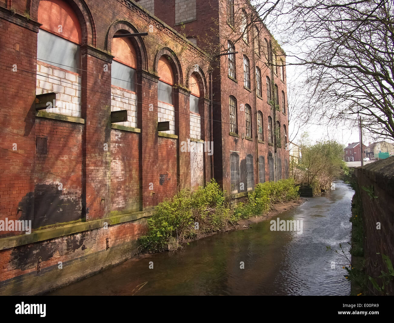 Lodge Mill and the river irk in Middleton, Greater Manchester, England ...