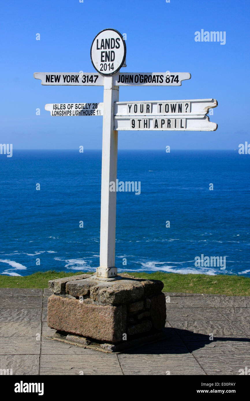 Sign at Land's End Stock Photo