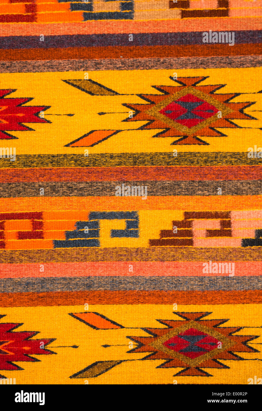 A hand woven western blanket featuring an Indian design Stock Photo Alamy