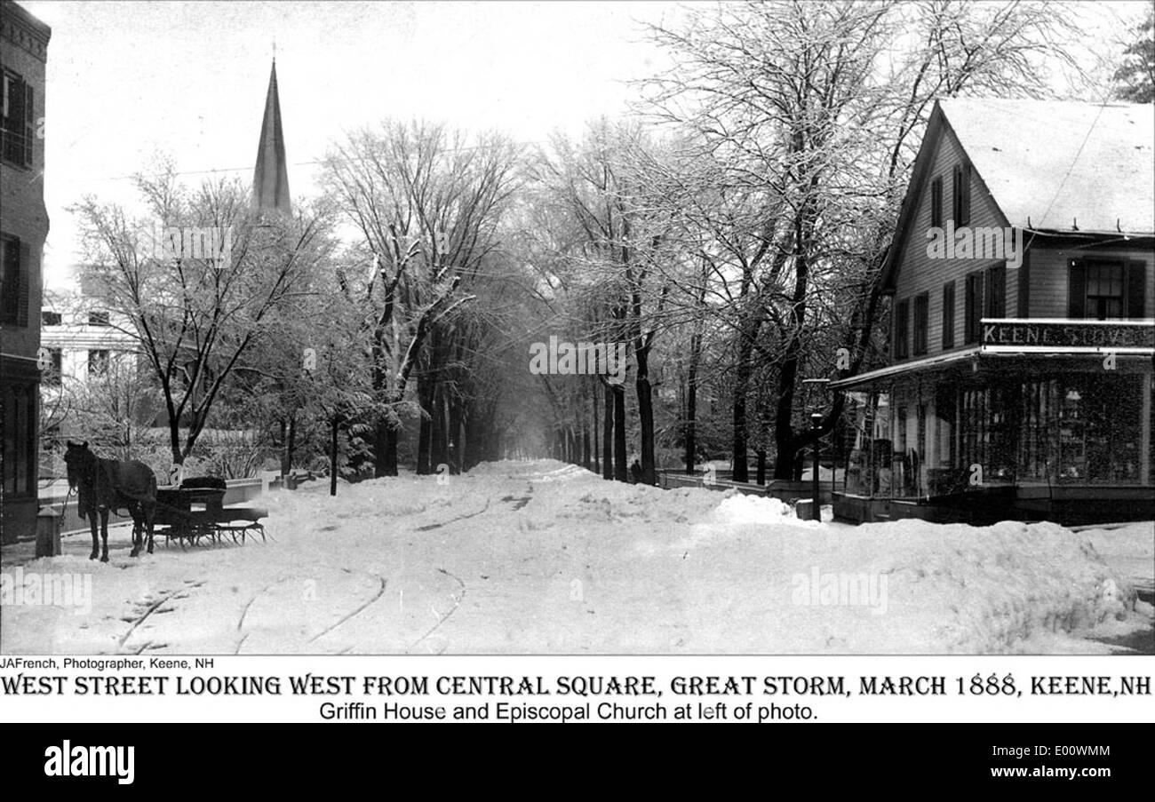 West Street after the Blizzard of 1888 Stock Photo