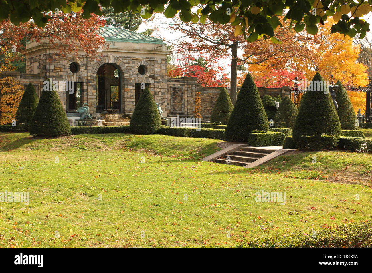 Rockefeller Estate KyKuit gardens Stock Photo Alamy