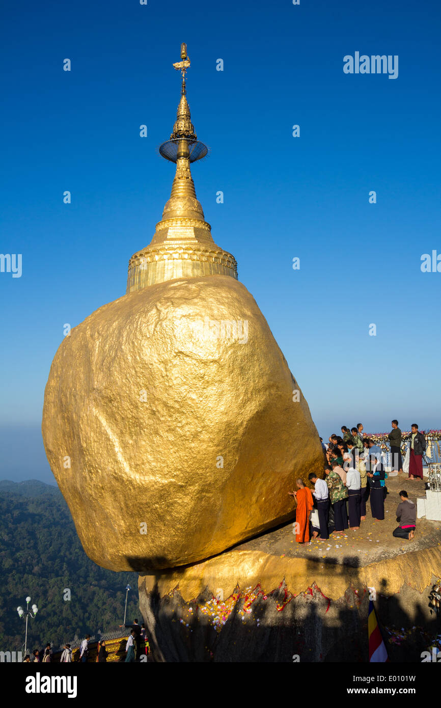 Kyaiktiyo Pagoda ,also called Golden rock, in Myanmar Stock Photo