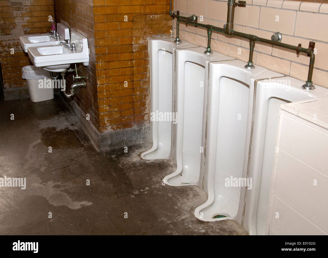 Men's urinals in a restroom Stock Photo Alamy