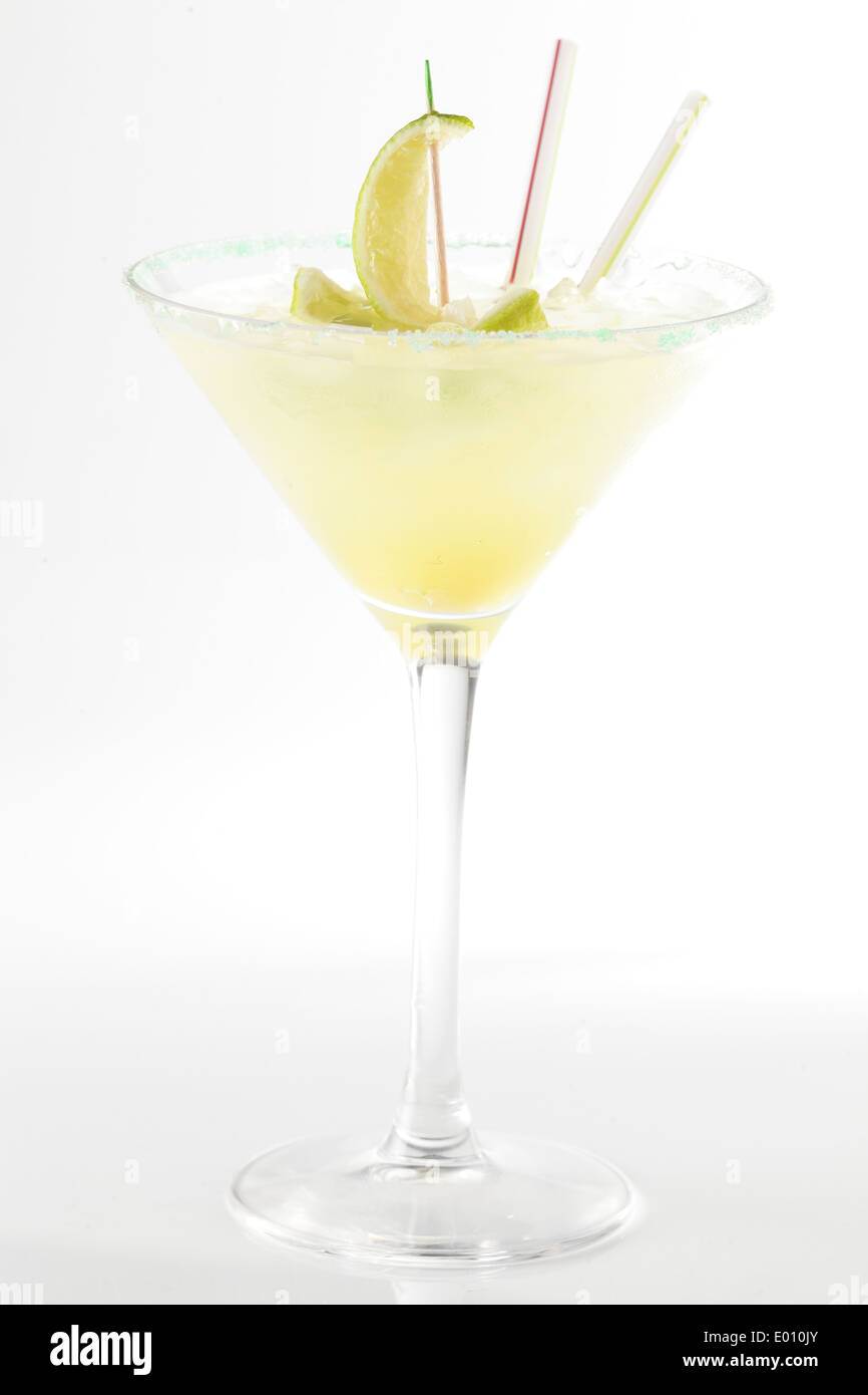 fresh and cold cocktail on white background Stock Photo