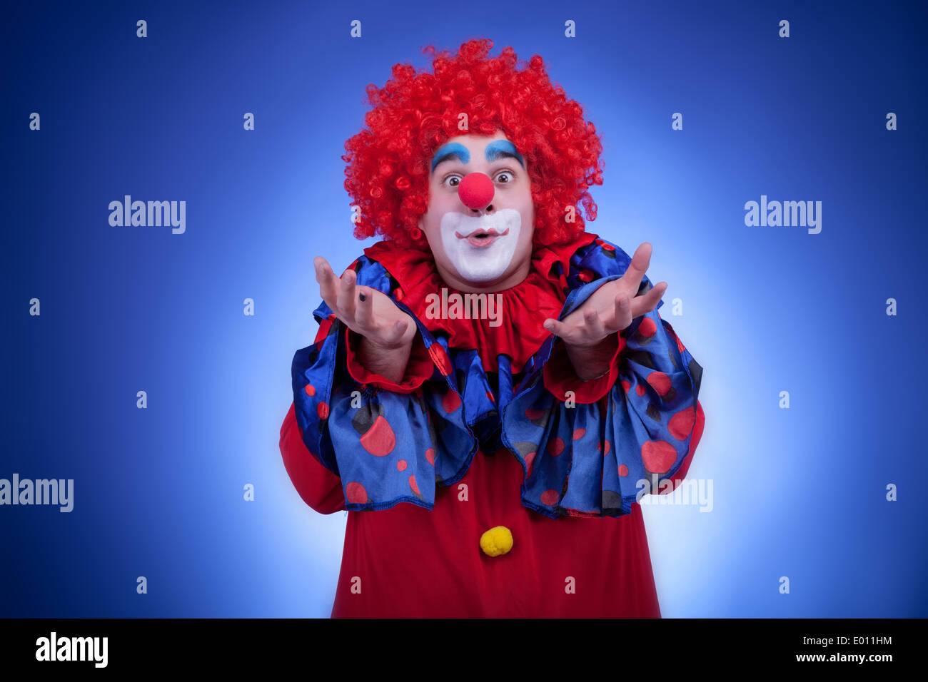 Professional clown red nose makeup hi-res stock photography and images