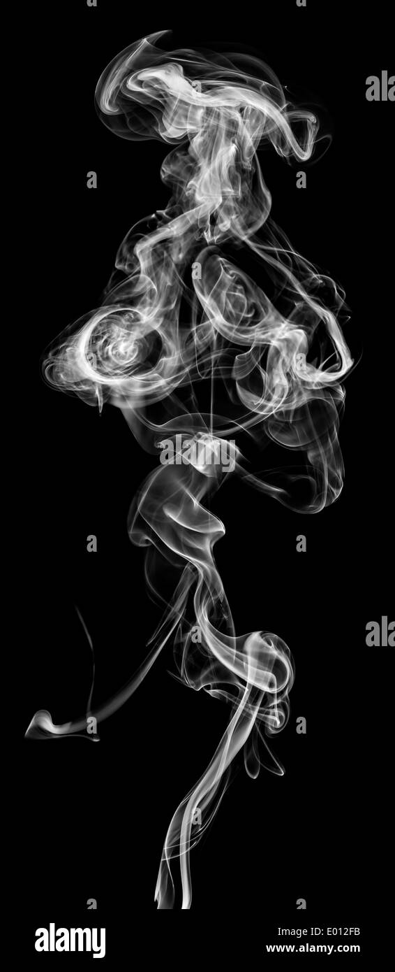 white smoke isolated on a black background Stock Photo - Alamy