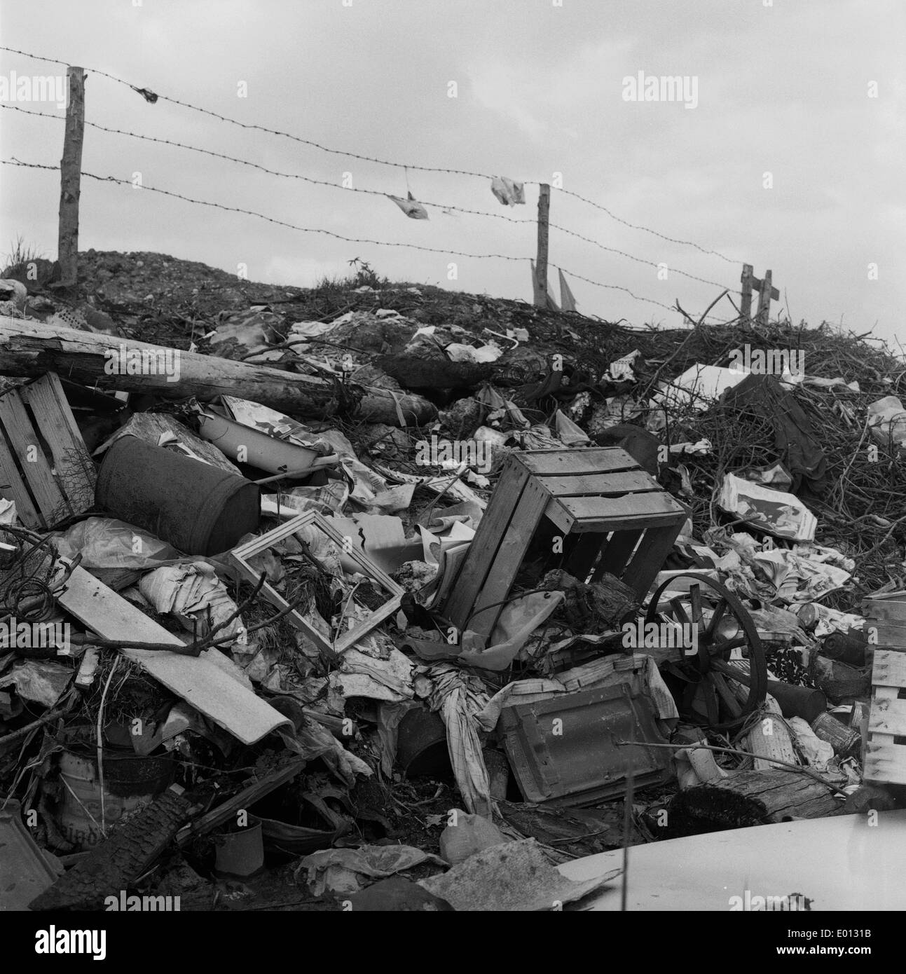 A rubbish dump, 1970 Stock Photo