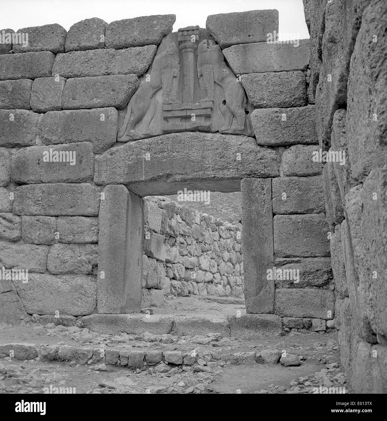 Lion Gate in Mycenae, 1972 Stock Photo