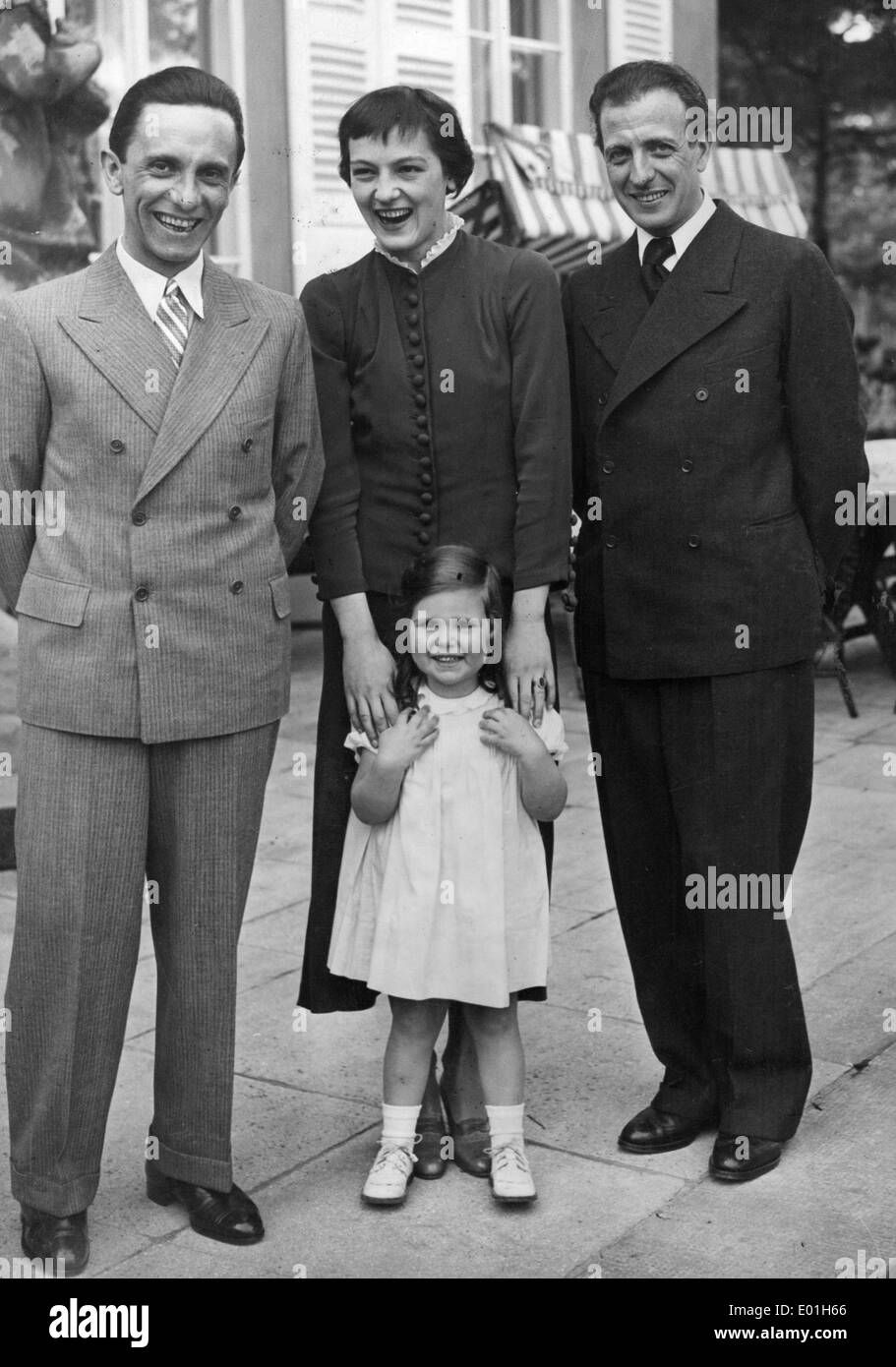Joseph and Helga Goebbels with Angela Sallocker and Gustav Ucicky, 1935 Stock Photo