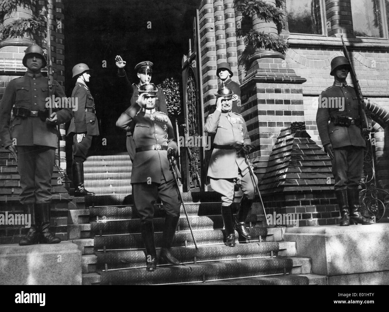 Frederick Francis IV, Grand Duke of Mecklenburg-Schwerin and Duke Adolf Friedrich of Mecklenburg in Rostock, 1933 Stock Photo