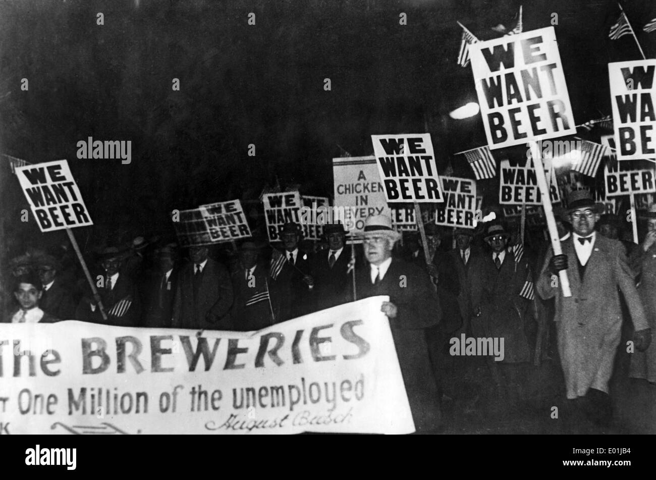 Prohibition: Demonstration in Newark, 1931 Stock Photo
