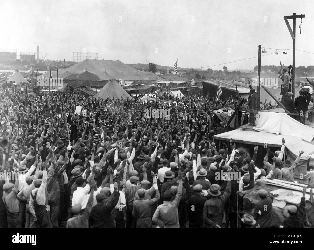 Global economic crisis: Bonus marchers in Washington D.C., 1932 Stock Photo