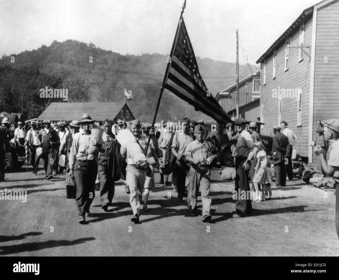 Global economic crisis: Bonus marchers in America, 1932 Stock Photo