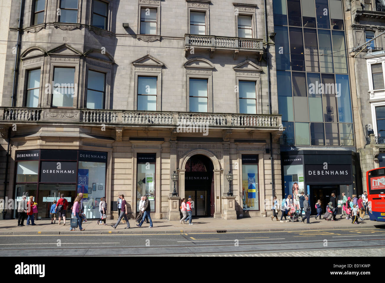 Shoppers outside of Debenhams Princes Street, Edinburgh Stock Photo - Alamy