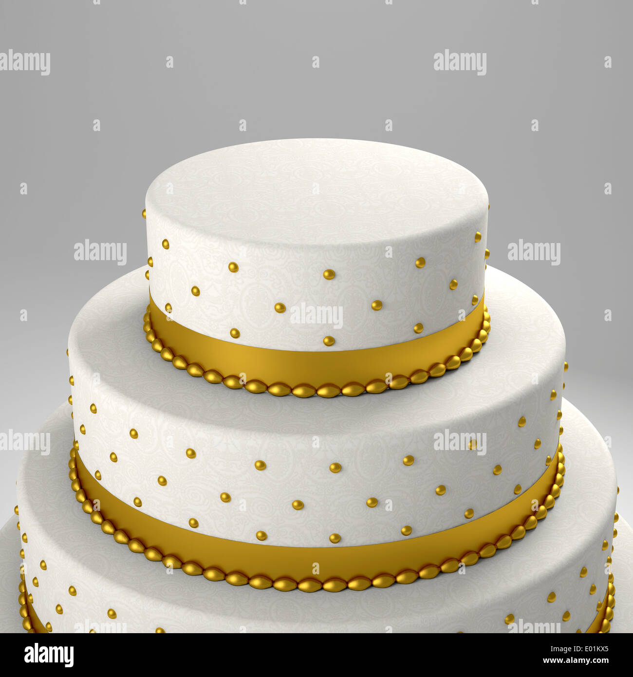 Golden Wedding Cake 3d Image Stock Photo Alamy
