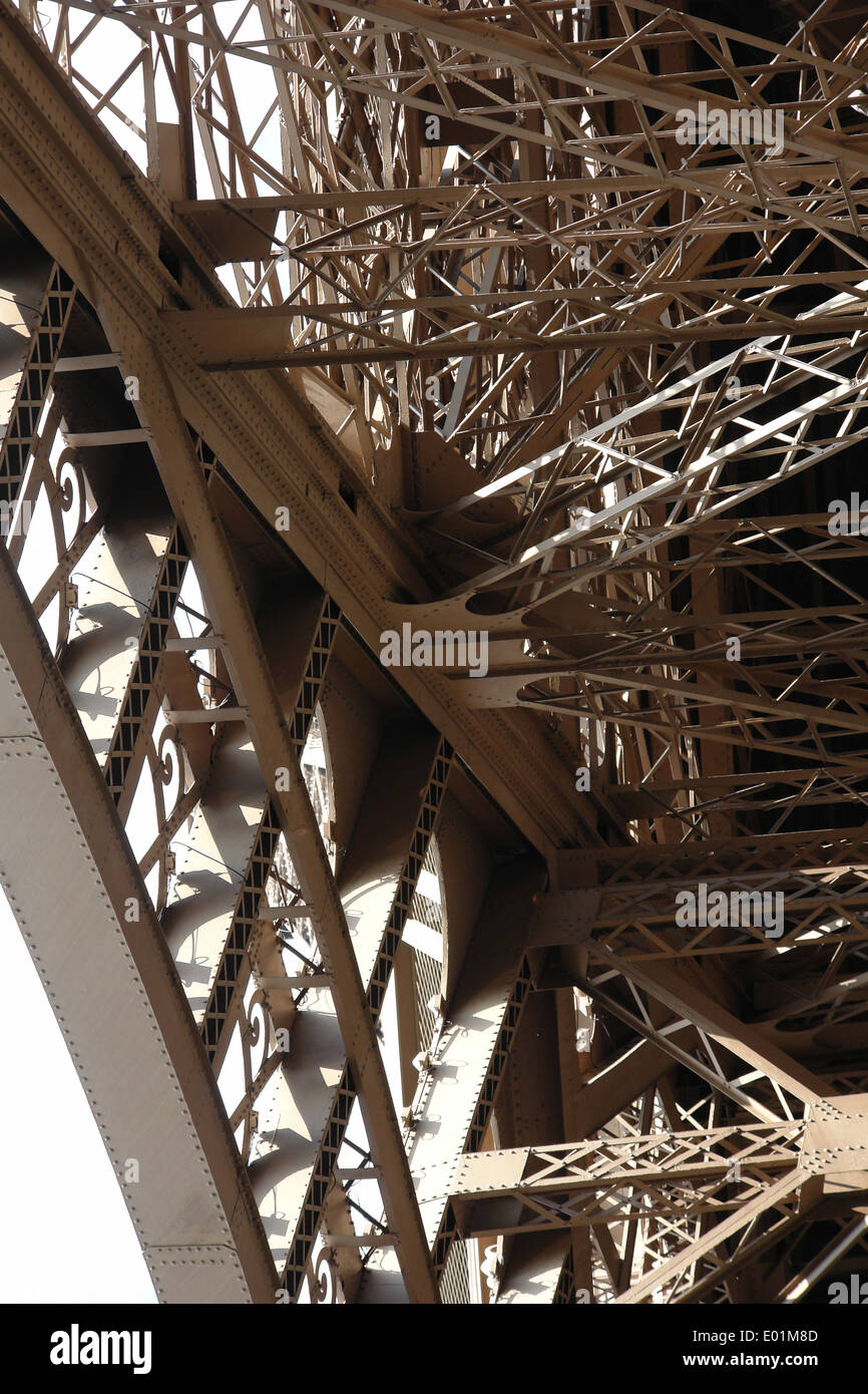 The Eiffel Tower. The fragments of construction and arch. Paris. France Stock Photo