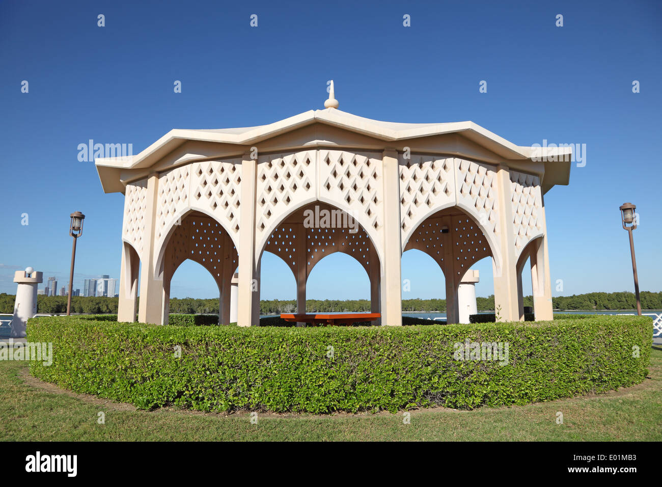 Pavilion at the old corniche in Abu Dhabi, United Arab Emirates Stock Photo