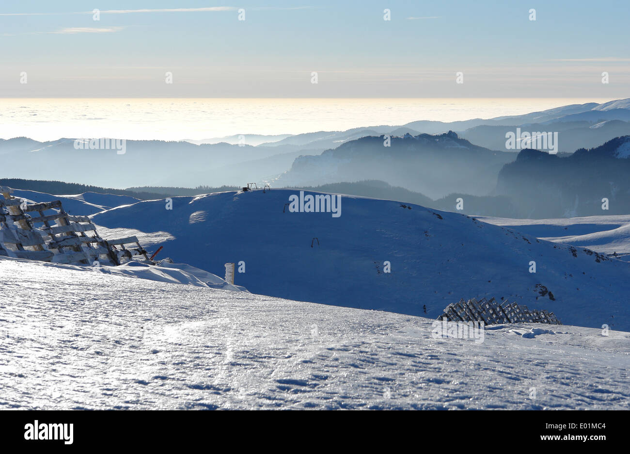 The mountains, ice and clouds in Sinaia, Romania Stock Photo - Alamy