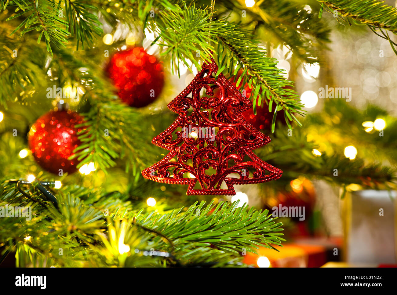 Real christmas tree decorated hires stock photography and images Alamy
