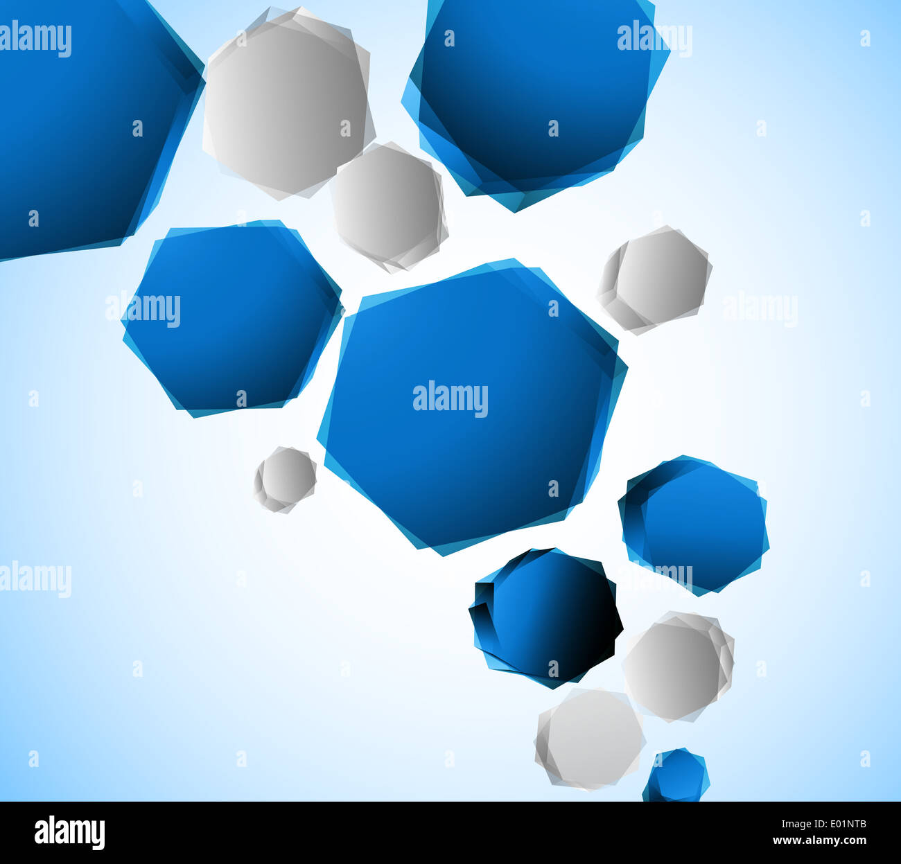 Bright background with blue hexagons. Abstract illustration Stock Photo ...