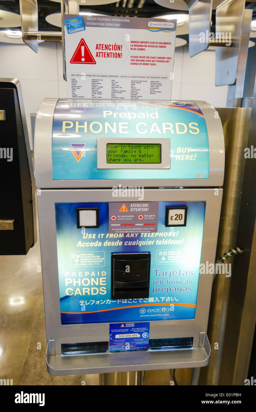 Aeropuerto de Madrid Barajas, Phone Cards, Spain, Madrid Stock Photo