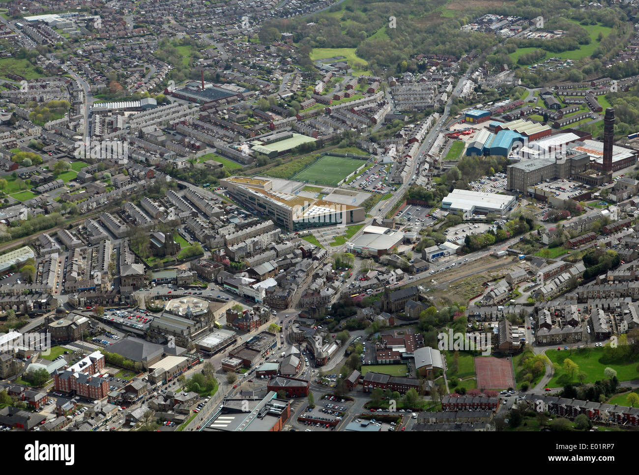 aerial view of the Lancashire town of Darwen Stock Photo Alamy
