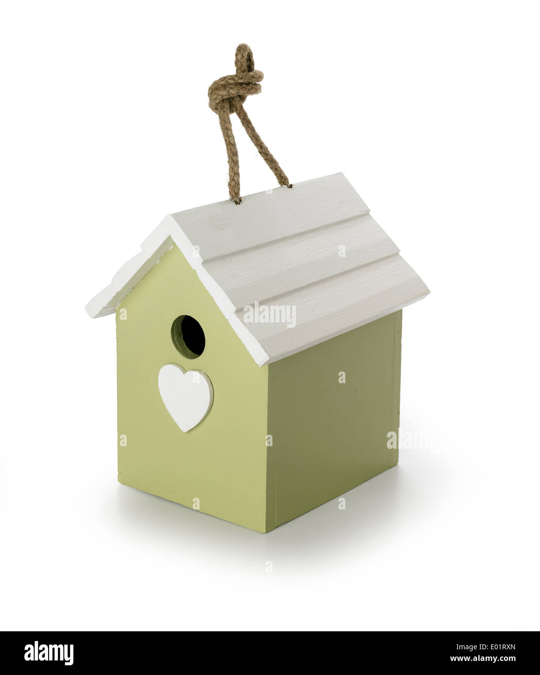 Bird house with rope to hang Stock Photo