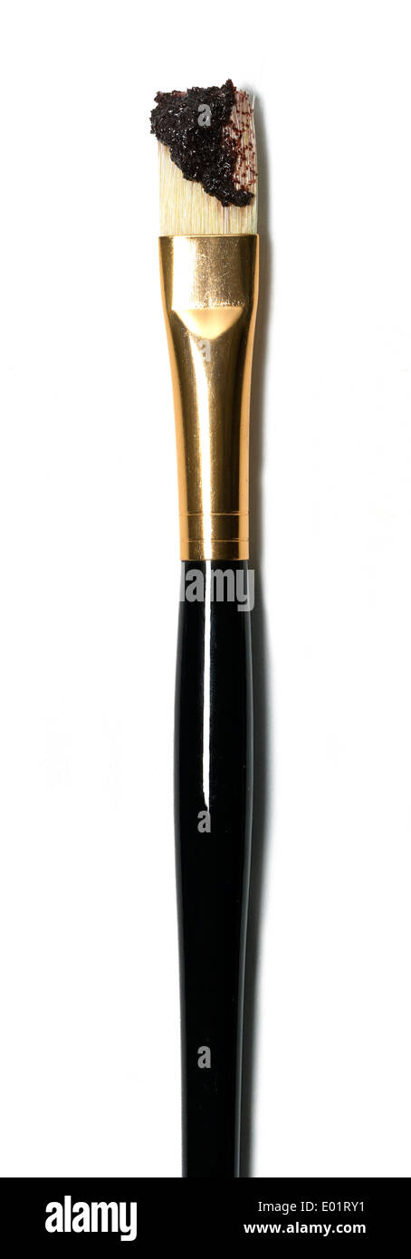 brush with black powdery product Stock Photo