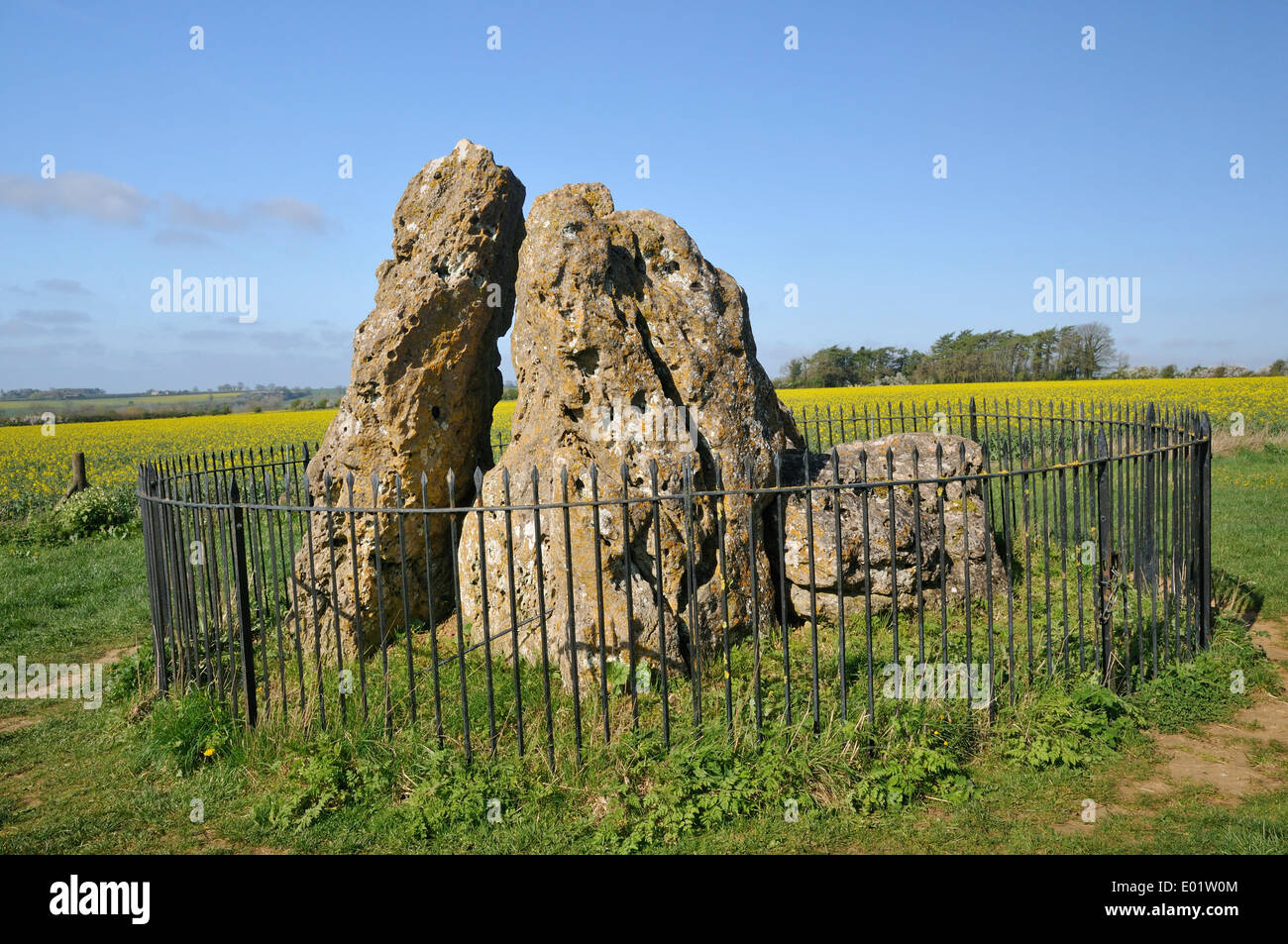 The Whispering Knights, Rollright Stones Neolithic Burial Chamber Stock Photo