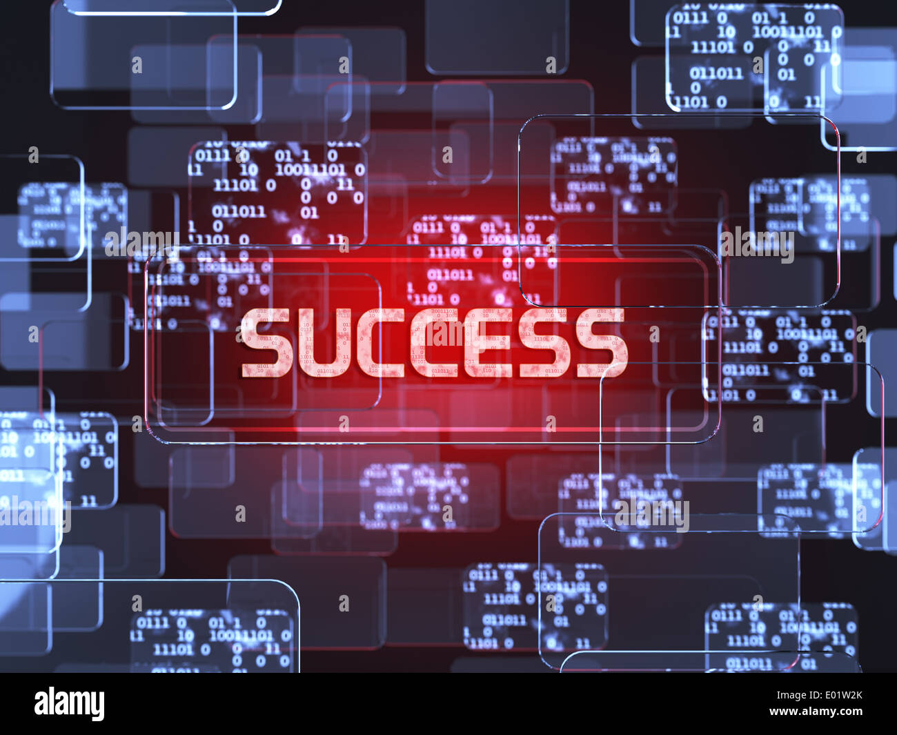 Future technology red touchscreen interface. Success screen concept ...