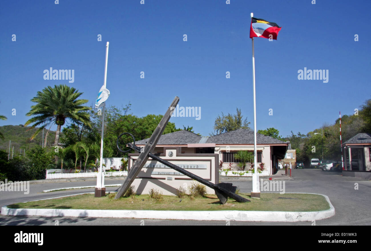 The front entrance to The Dockyard Museum at Nelson's Dockyard, English Harbour, Antigua Stock Photo