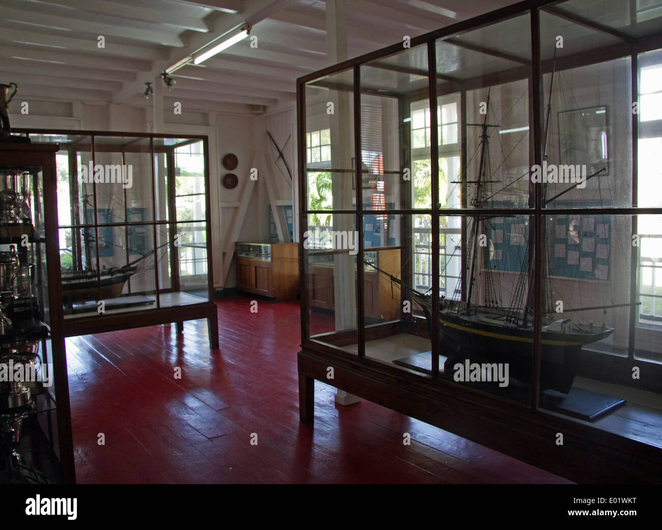 inside the entrance hall to The Dockyard Museum at Nelson's Dockyard, Antigua Stock Photo