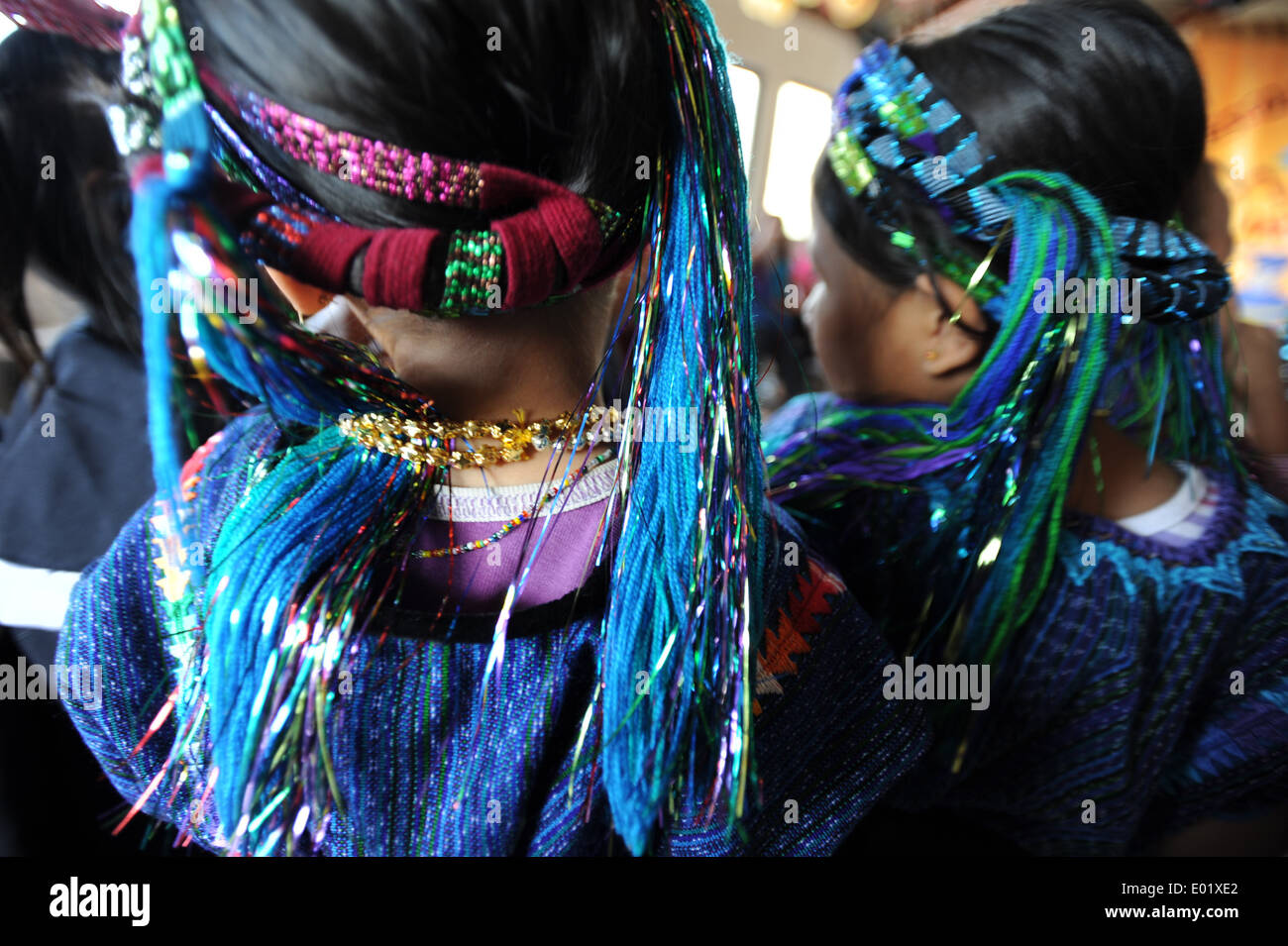 Traditional clothing of San Antonio Palopo, Solola, Guatemala Stock